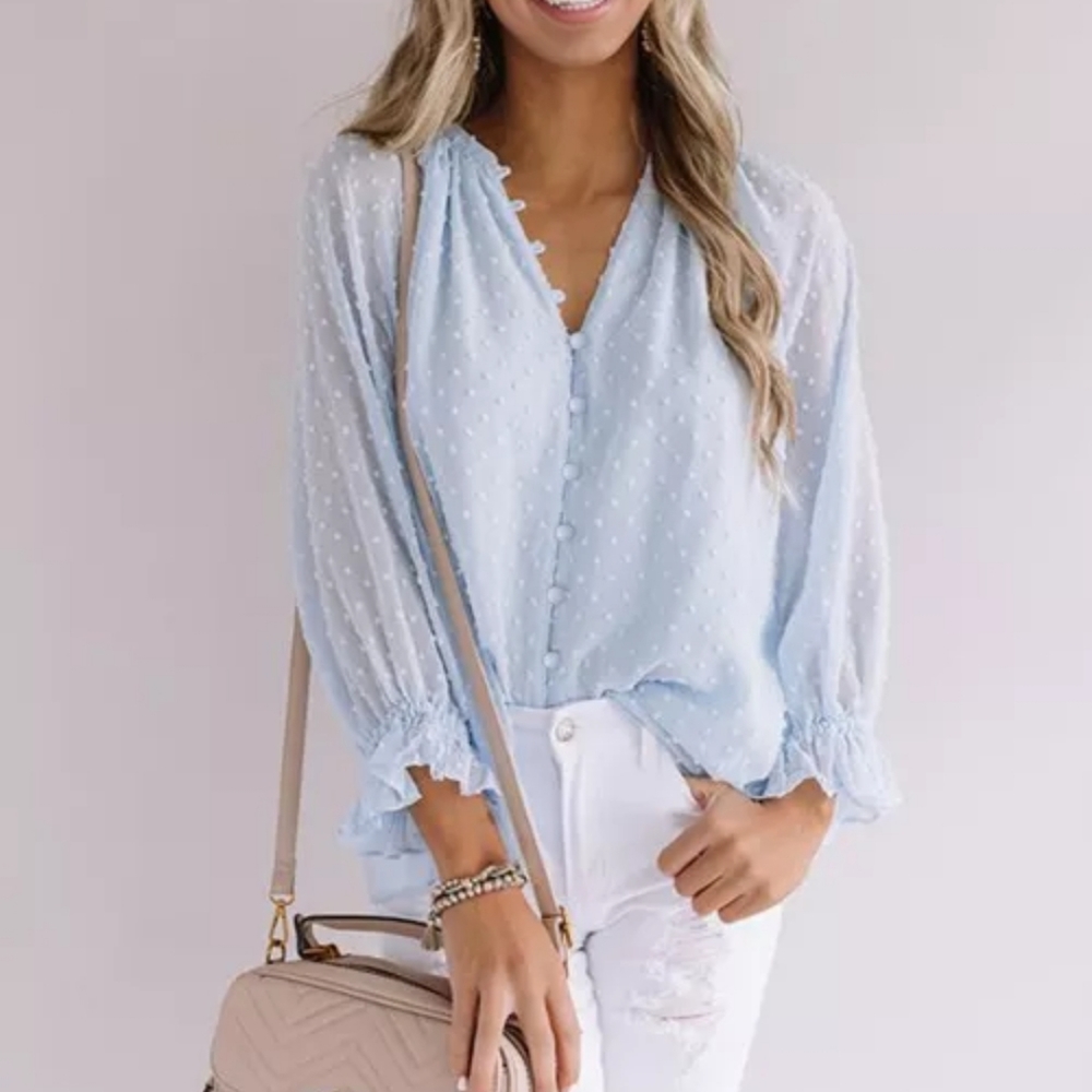 L left😁New boutique swiss dot top - Picture 4 of 9